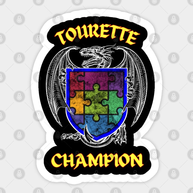 Tourette Champion Dragon Shield Sticker by chiinta